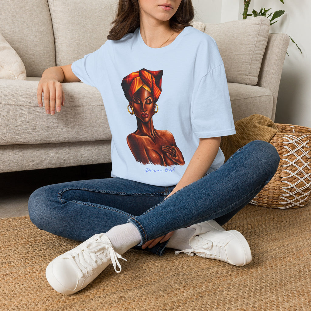 Afrocentric Headwrap Portrait T-Shirt — Bold Melanin Art Tee