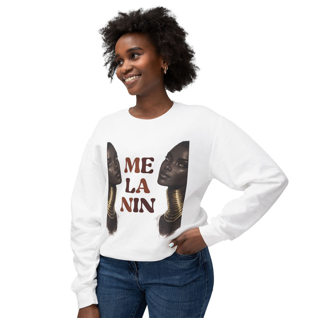 Crewneck Sweatshirt — 'Me La Nin' Melanin Portrait Graphic-Fall Collection