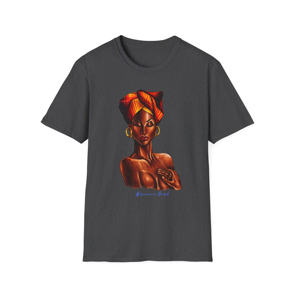 Afrocentric Headwrap Portrait T-Shirt — Bold Melanin Art Tee