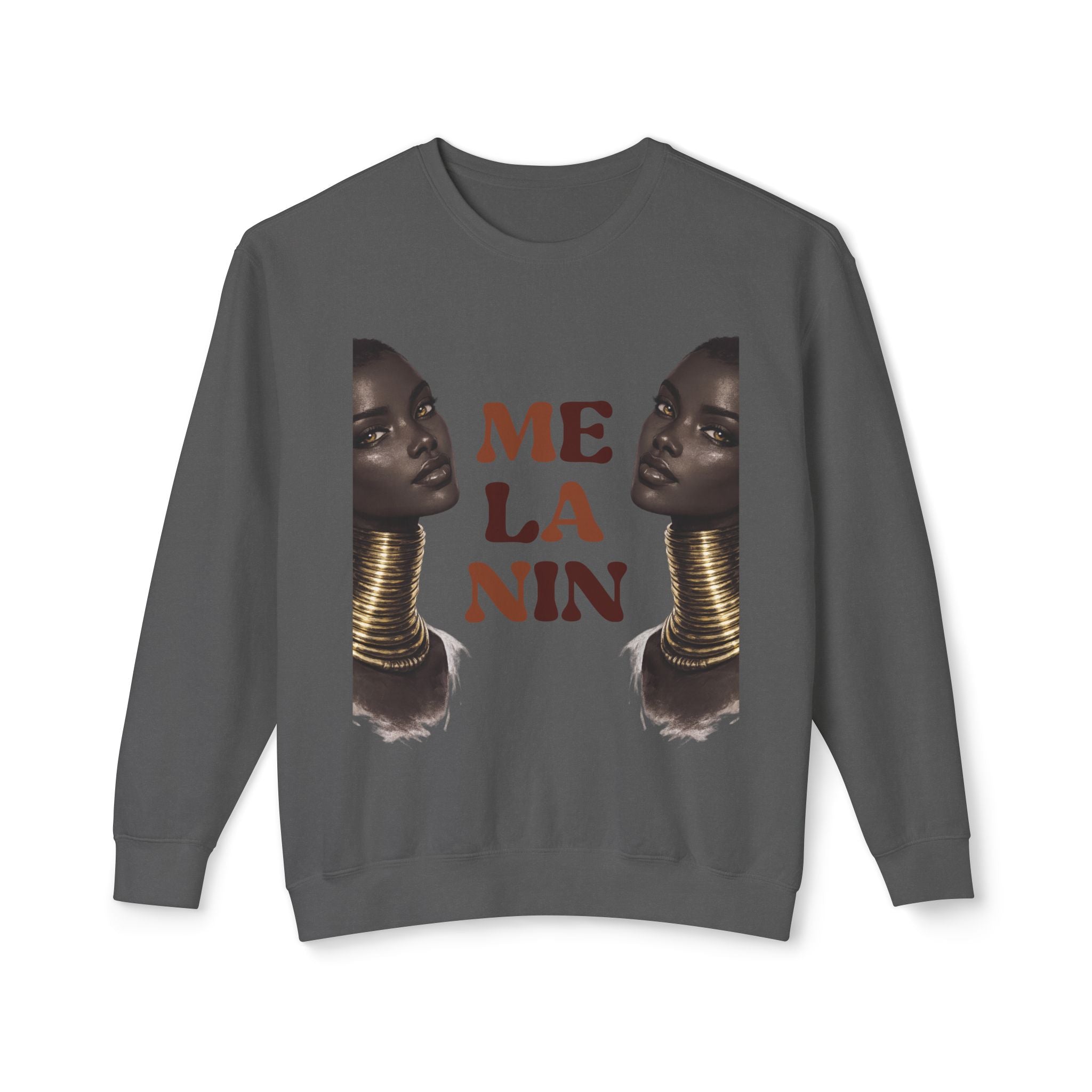 Crewneck Sweatshirt — 'Me La Nin' Melanin Portrait Graphic-Fall Collection