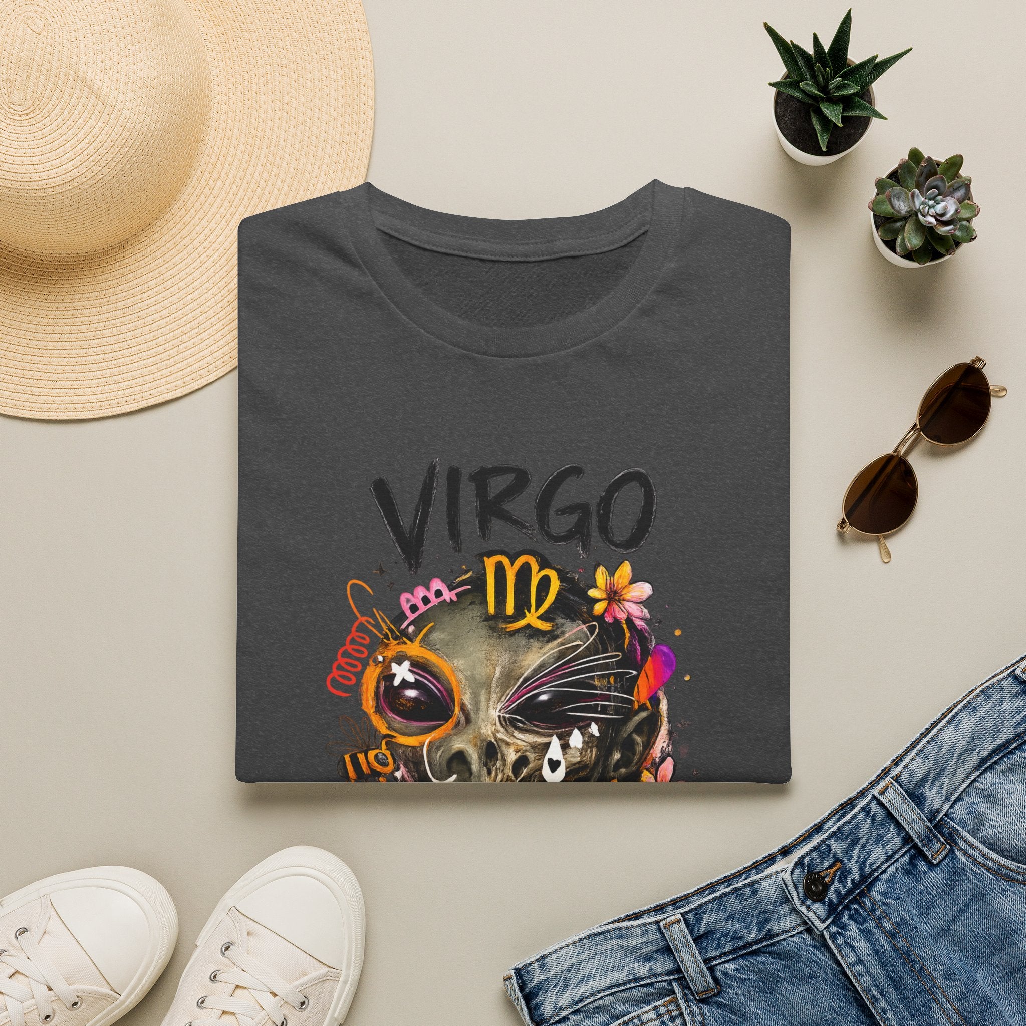 Virgo Skull Zodiac T-Shirt — "Pure of Heart" Astrology Tee