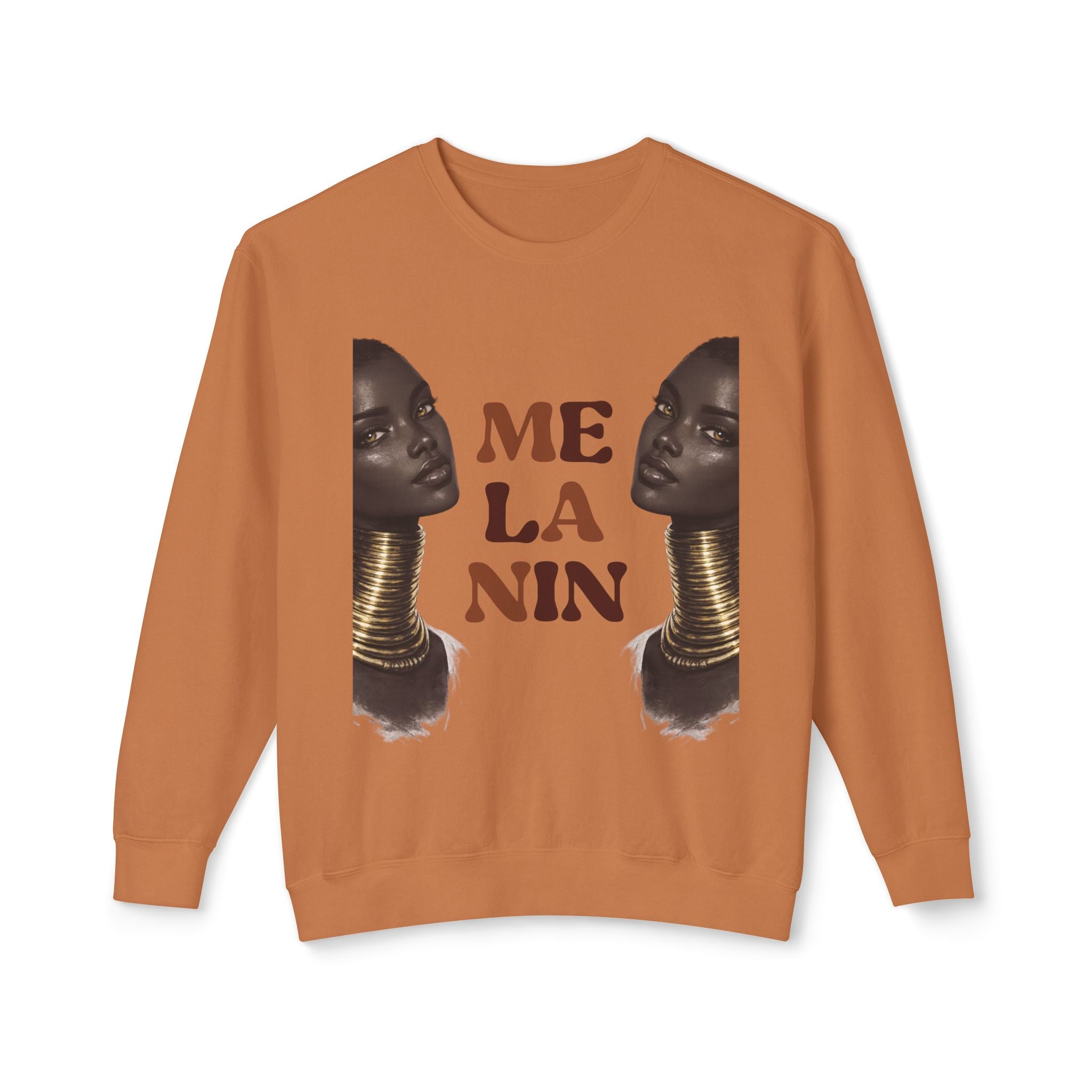 Crewneck Sweatshirt — 'Me La Nin' Melanin Portrait Graphic-Fall Collection