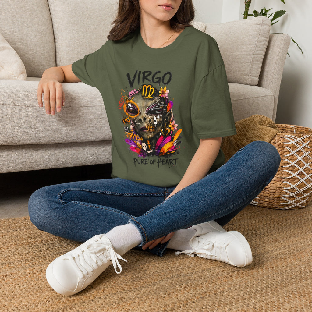 Virgo Skull Zodiac T-Shirt — "Pure of Heart" Astrology Tee