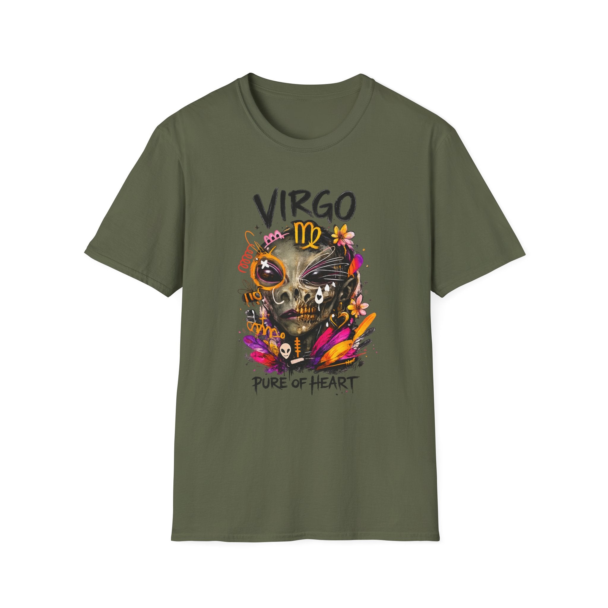 Virgo Skull Zodiac T-Shirt — "Pure of Heart" Astrology Tee