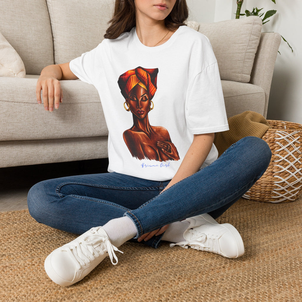 Afrocentric Headwrap Portrait T-Shirt — Bold Melanin Art Tee