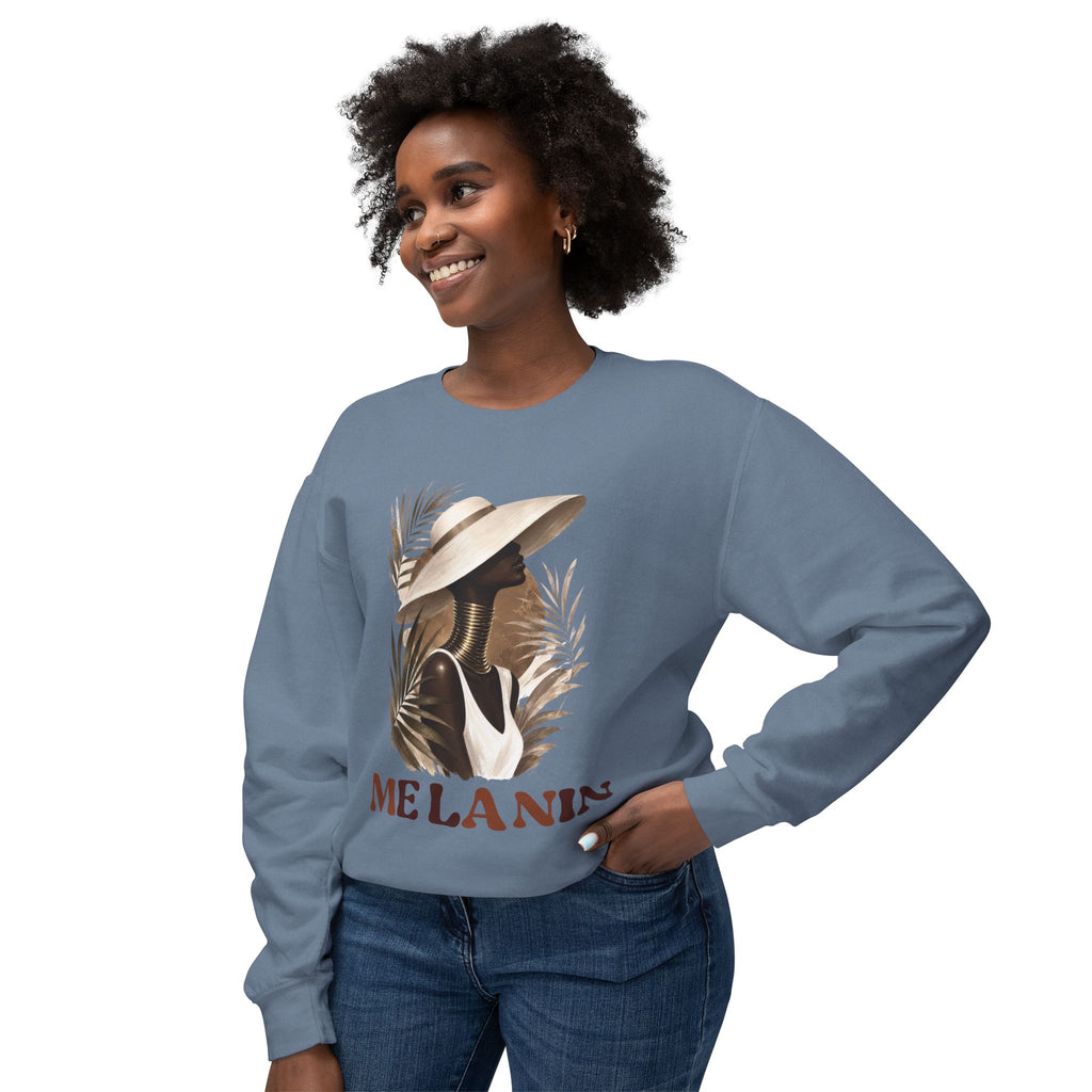 Melanin Pride Crewneck Sweatshirt — Elegant Portrait Graphic