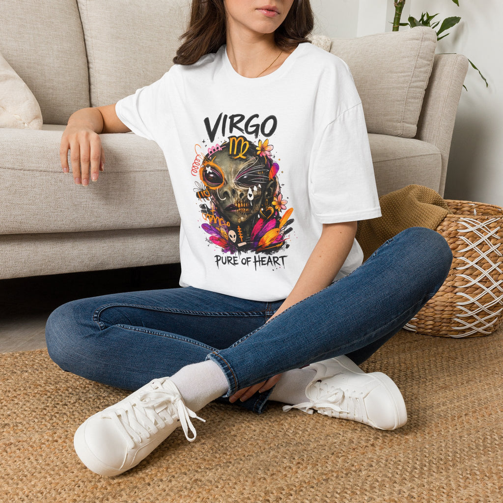 Virgo Skull Zodiac T-Shirt — "Pure of Heart" Astrology Tee