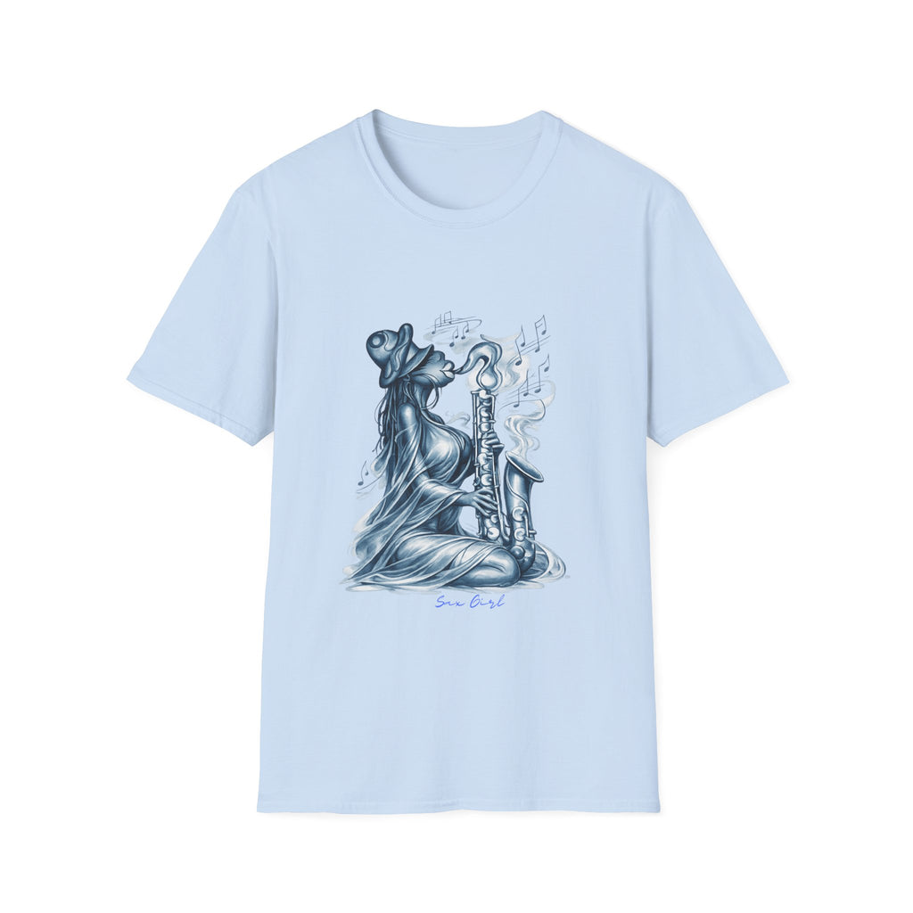 Saxophone Soul T-Shirt — Jazz Musician Silhouette Graphic