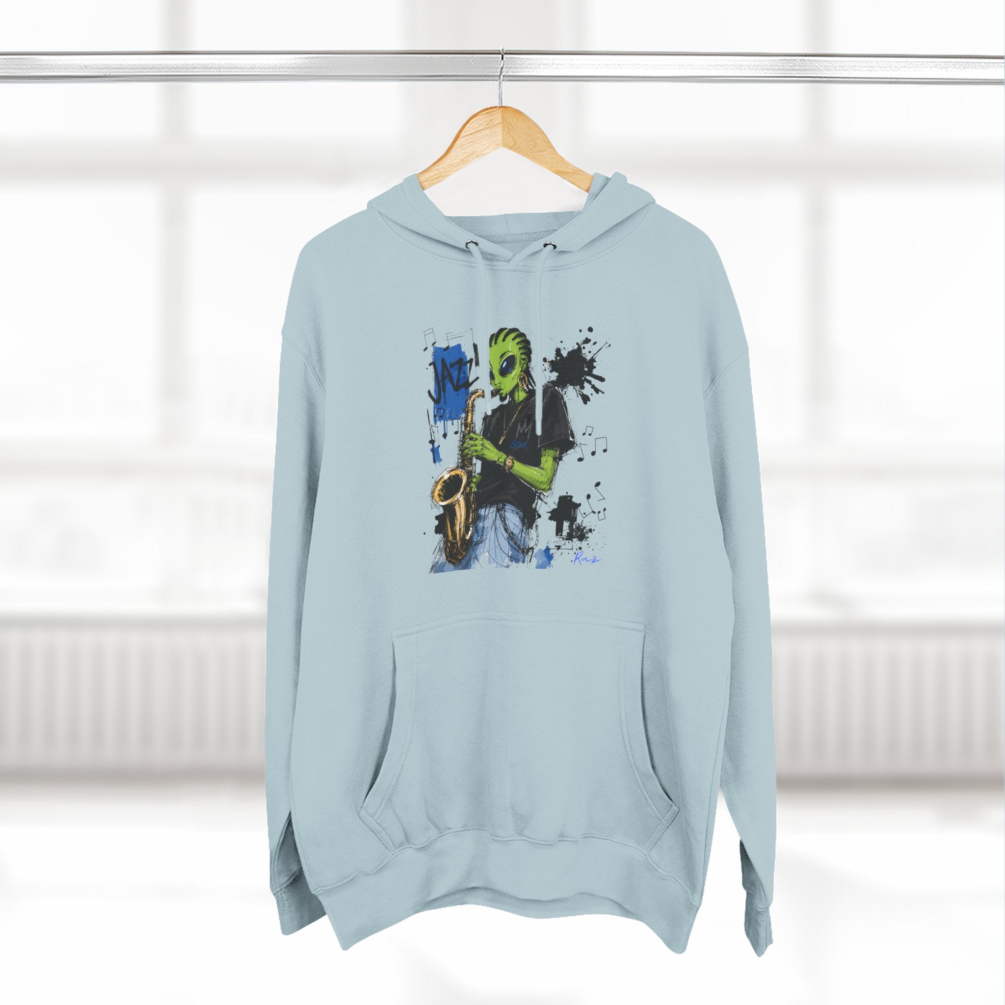 Jazz Saxophone Art Hoodie — Abstract Live Jazz Music Fleece Pullover-Tito & Raz Edition