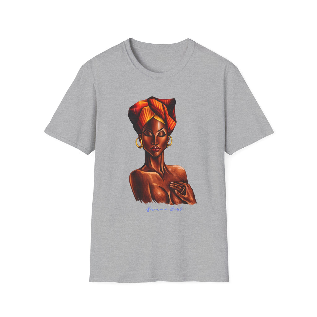 Afrocentric Headwrap Portrait T-Shirt — Bold Melanin Art Tee
