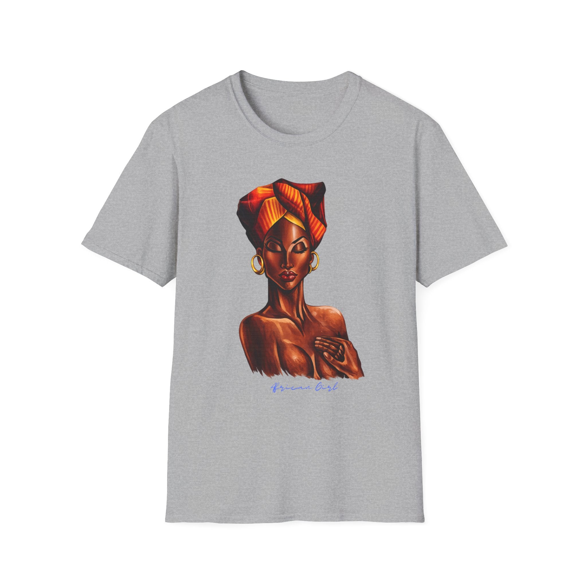 Afrocentric Headwrap Portrait T-Shirt — Bold Melanin Art Tee