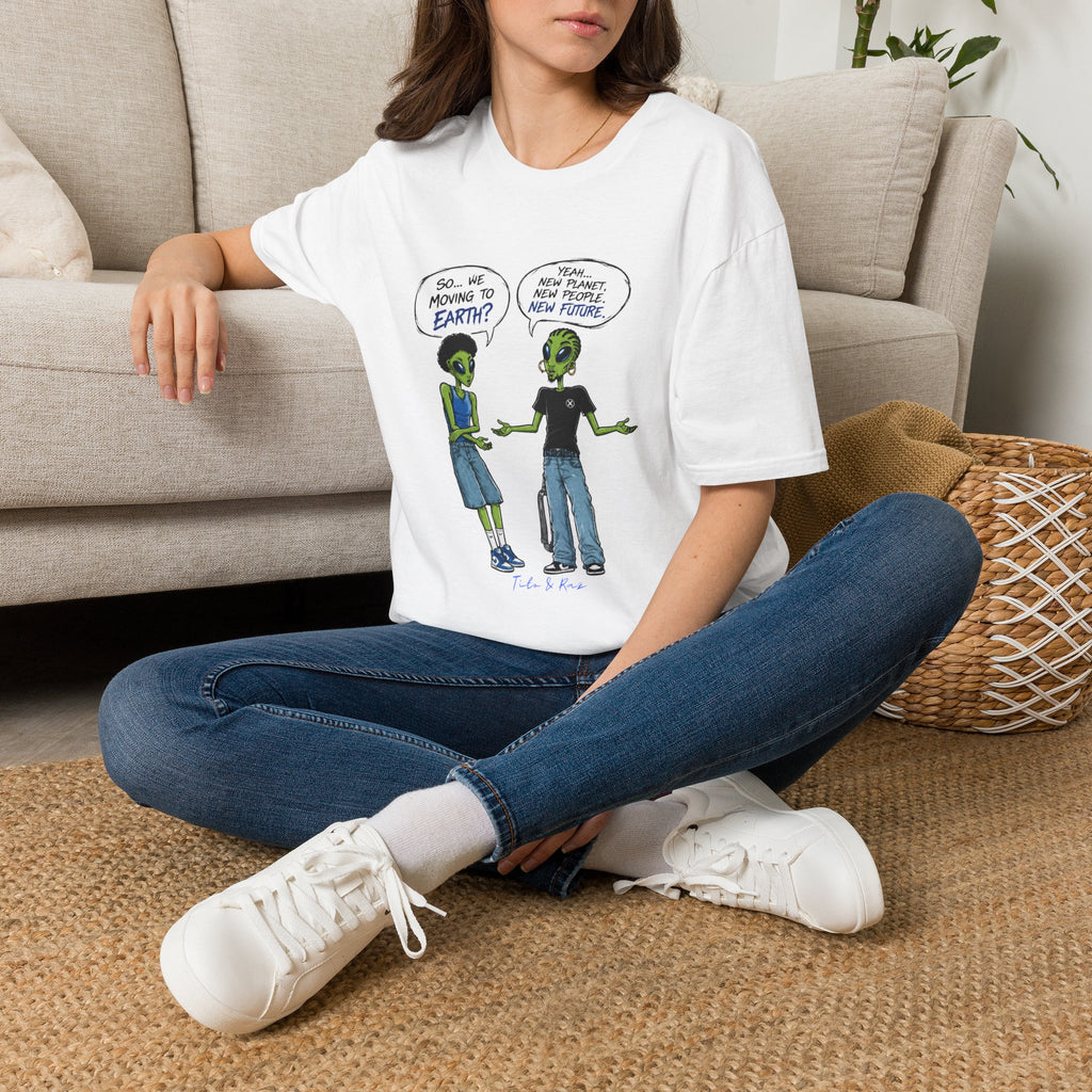 Alien Comic T-Shirt — “So... We Moving to Earth?” Tito & Raz Edition Graphic Tee