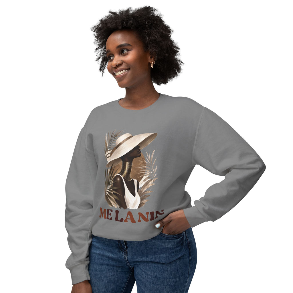 Melanin Pride Crewneck Sweatshirt — Elegant Portrait Graphic
