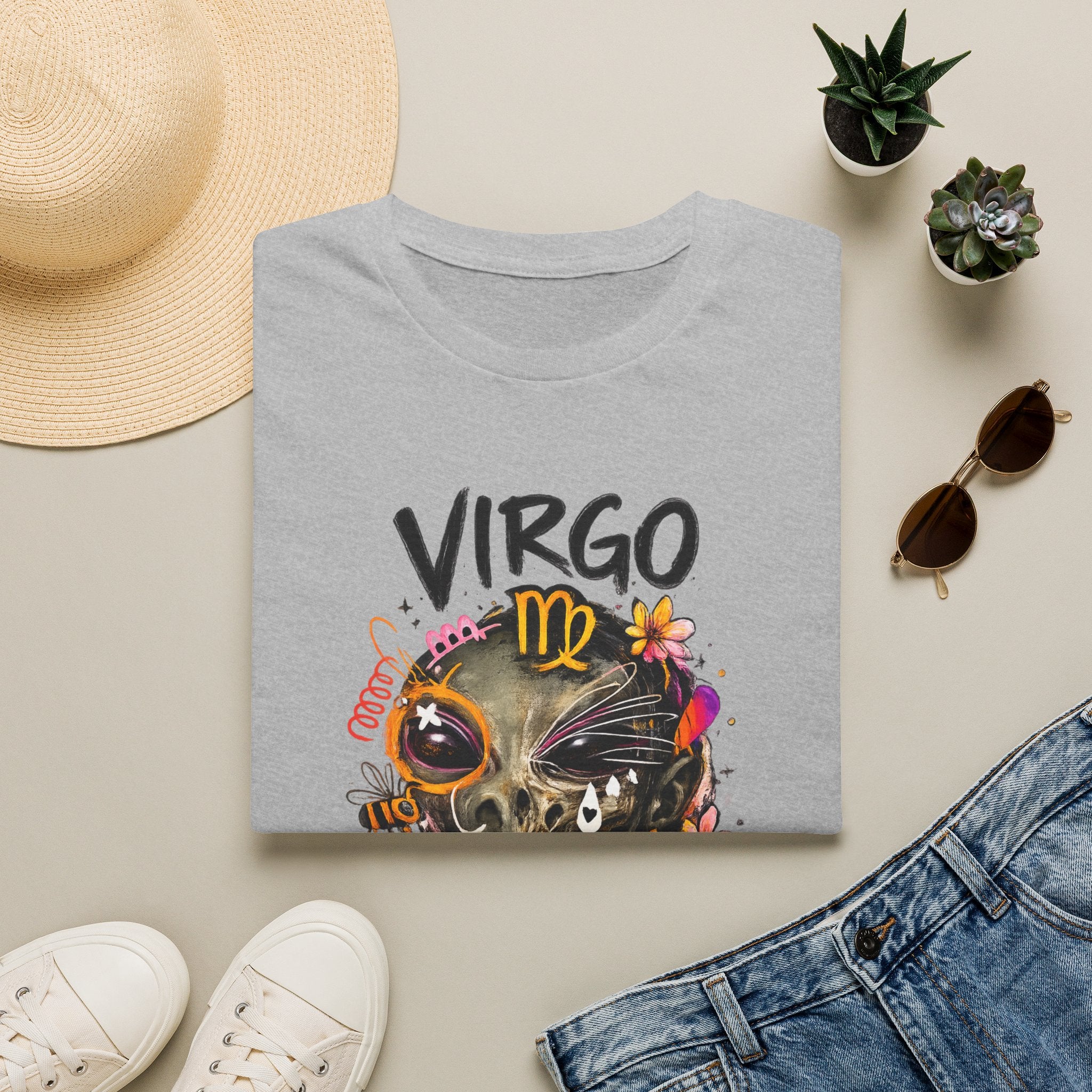 Virgo Skull Zodiac T-Shirt — "Pure of Heart" Astrology Tee