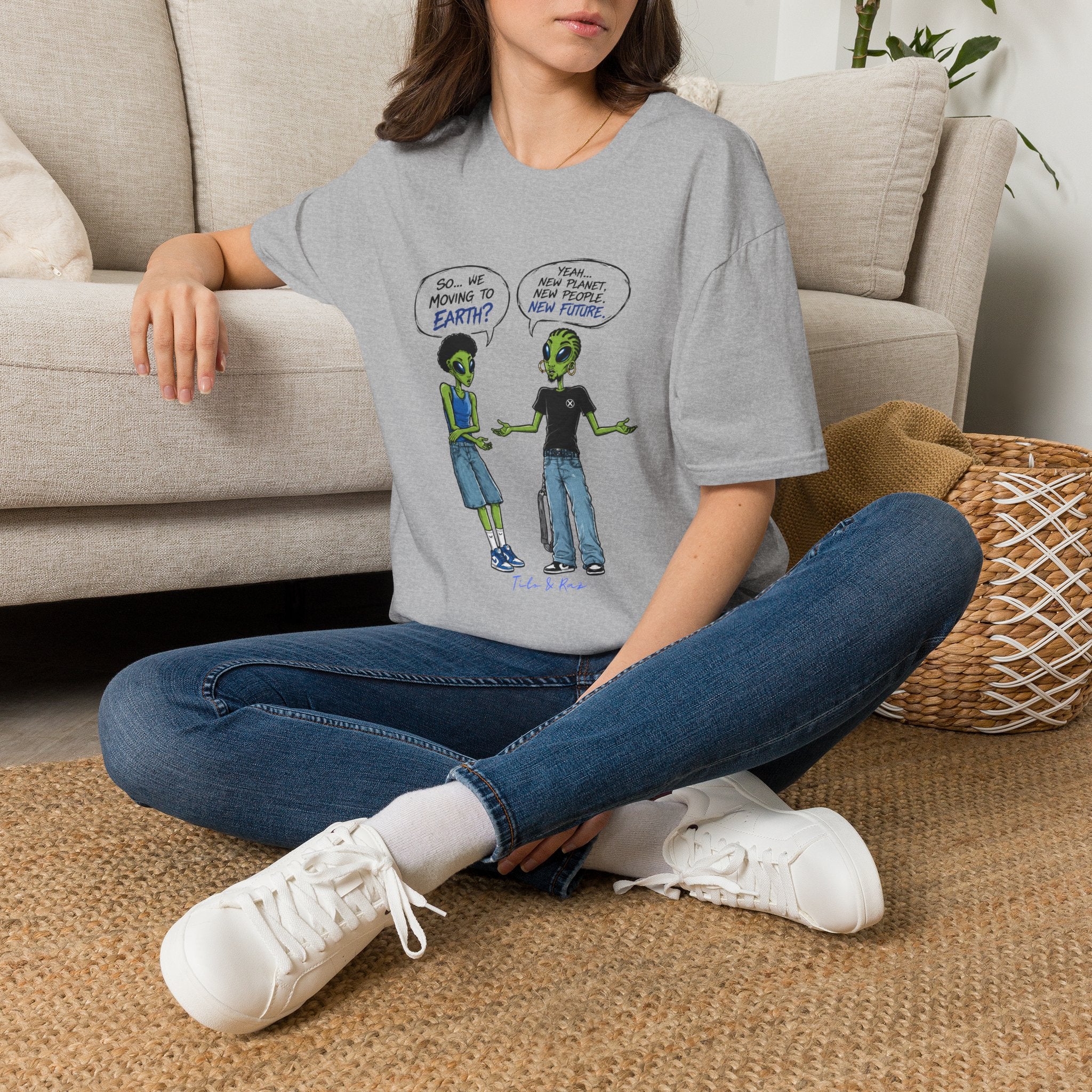 Alien Comic T-Shirt — “So... We Moving to Earth?” Tito & Raz Edition Graphic Tee