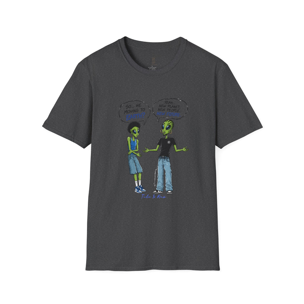 Alien Comic T-Shirt — “So... We Moving to Earth?” Tito & Raz Edition Graphic Tee