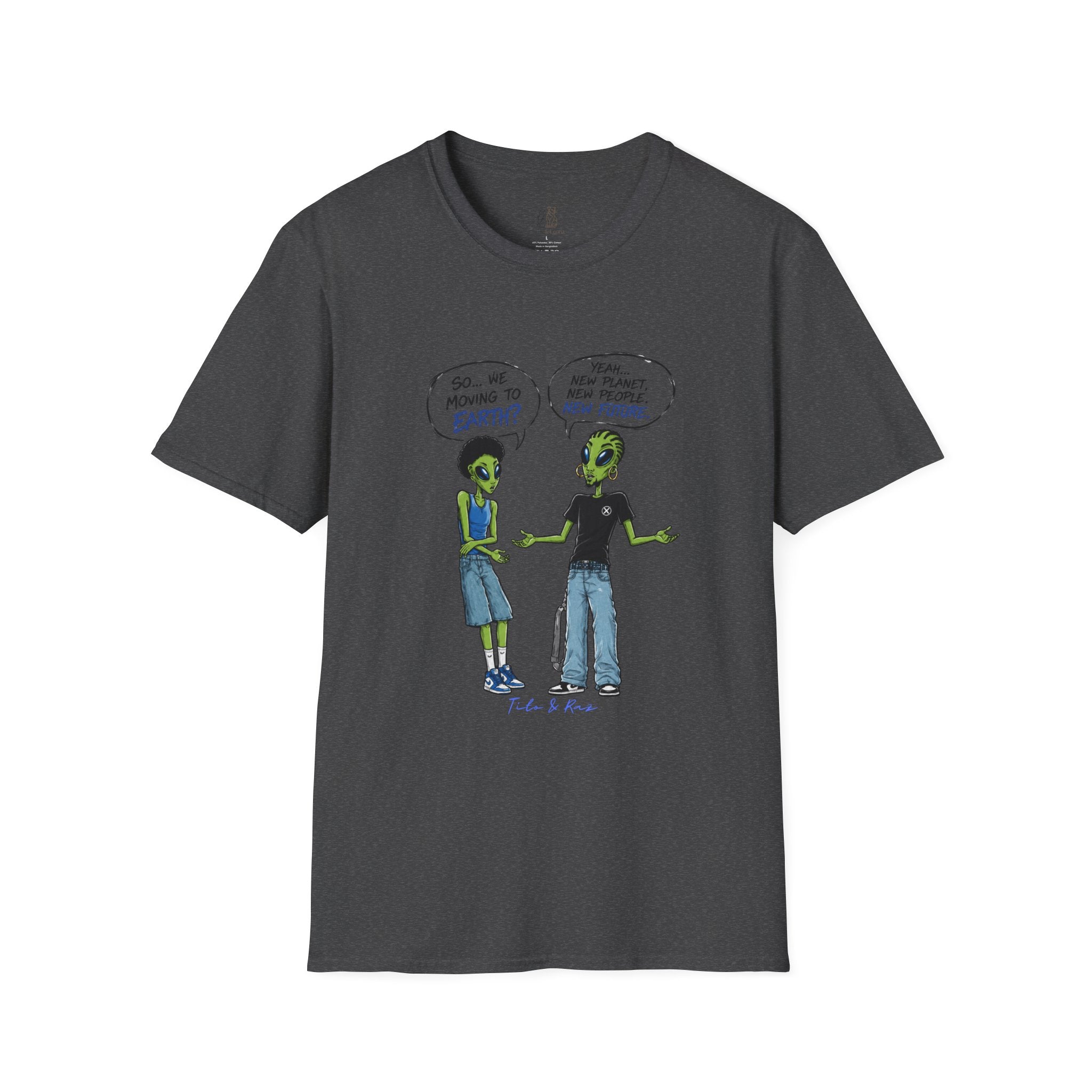 Alien Comic T-Shirt — “So... We Moving to Earth?” Tito & Raz Edition Graphic Tee