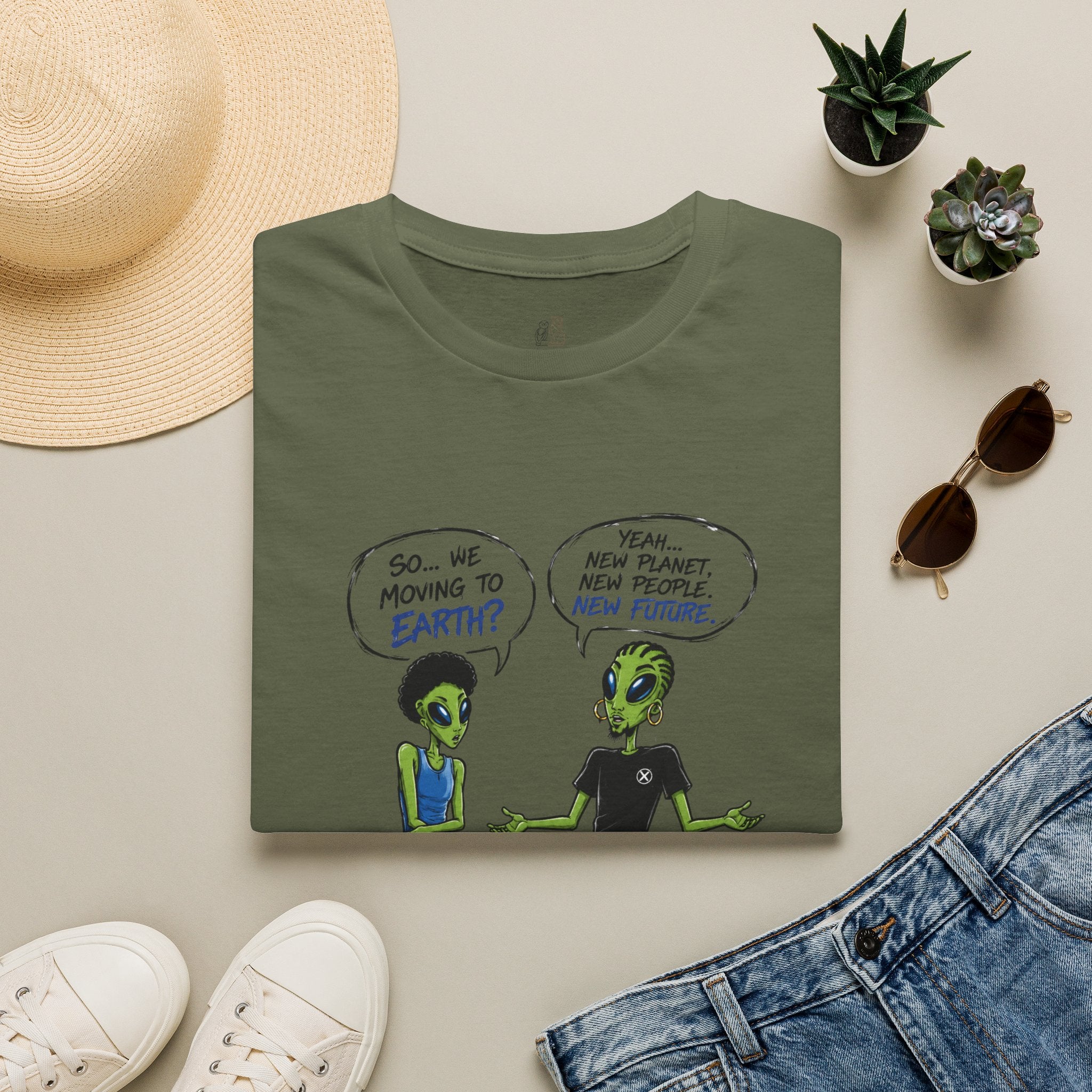 Alien Comic T-Shirt — “So... We Moving to Earth?” Tito & Raz Edition Graphic Tee