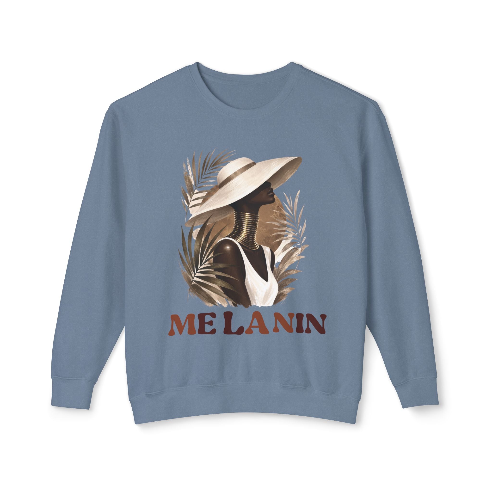 Melanin Pride Crewneck Sweatshirt — Elegant Portrait Graphic