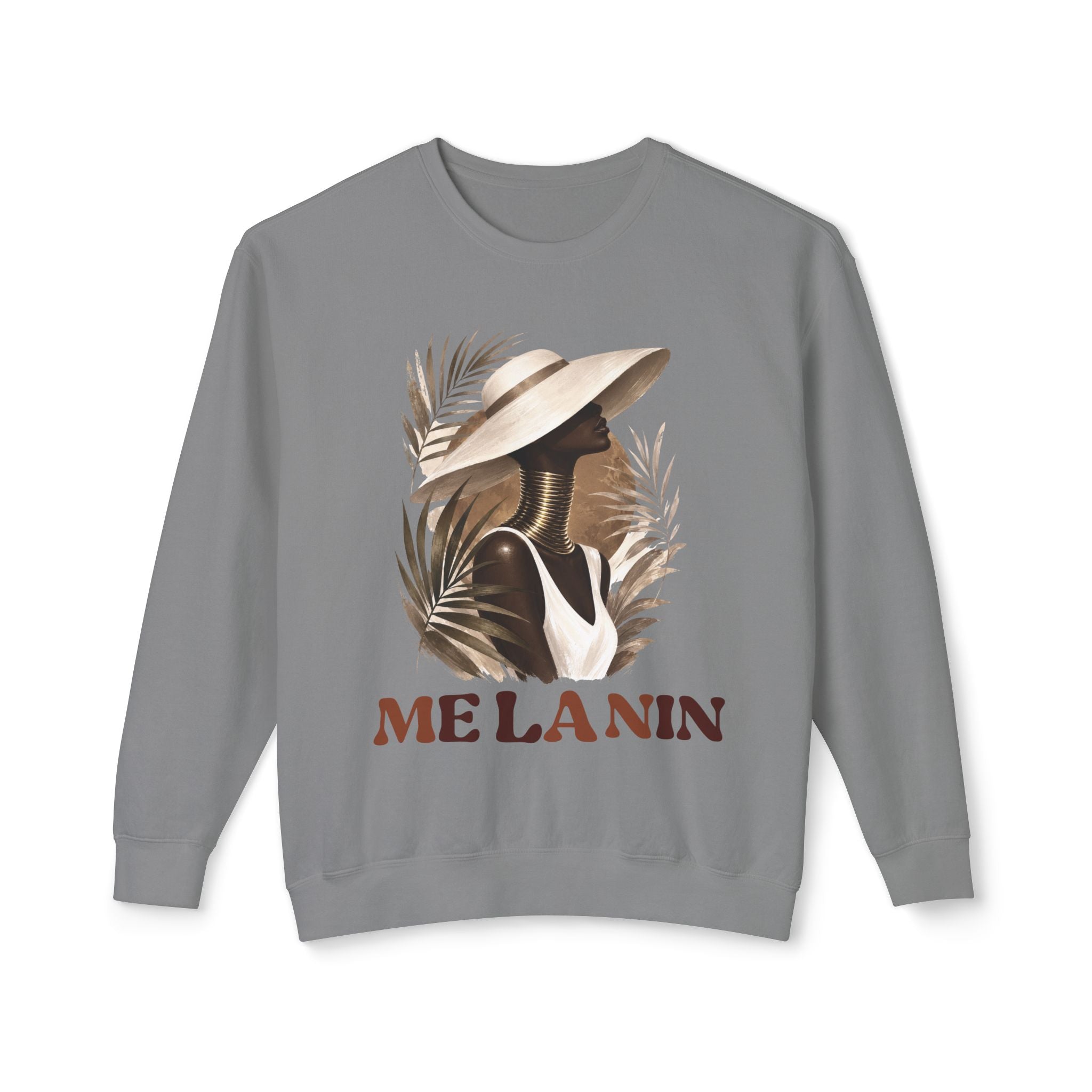 Melanin Pride Crewneck Sweatshirt — Elegant Portrait Graphic