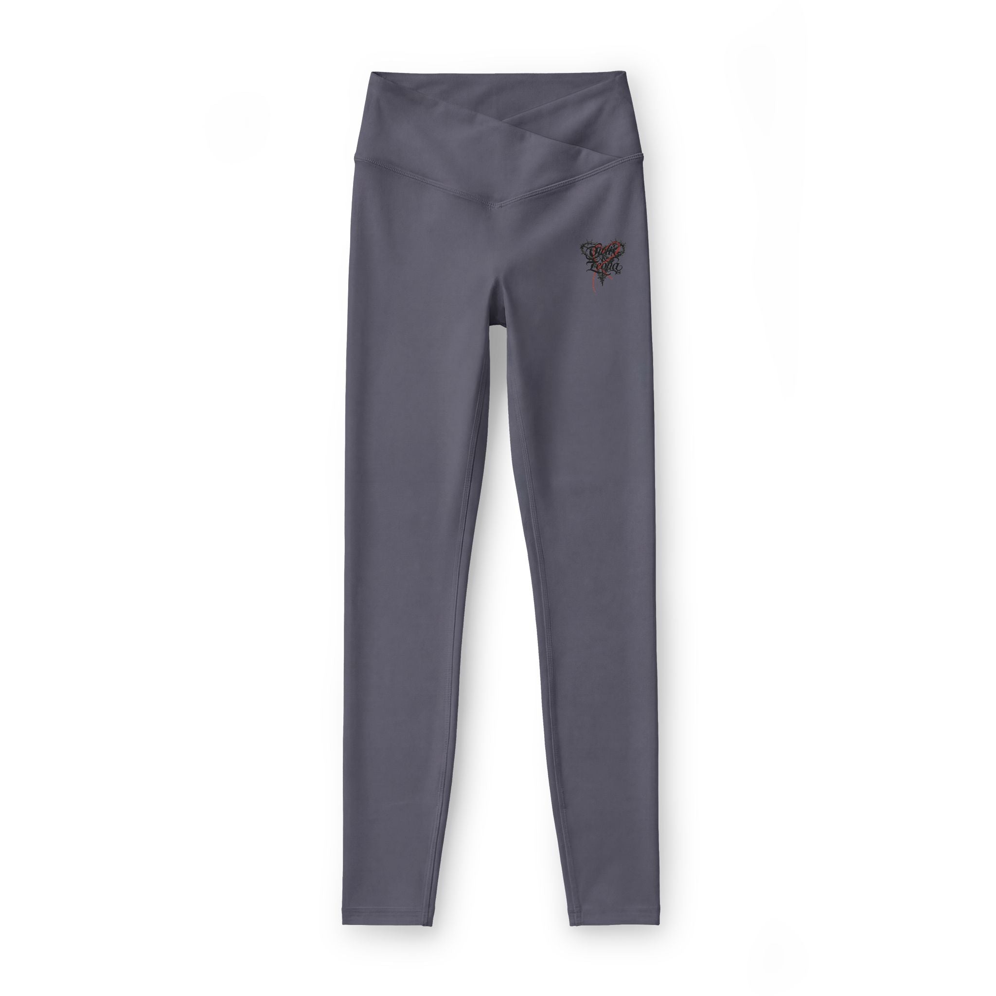 Embroidered Black Rose Leggings — Women’s Luxe High-Waist Activewear