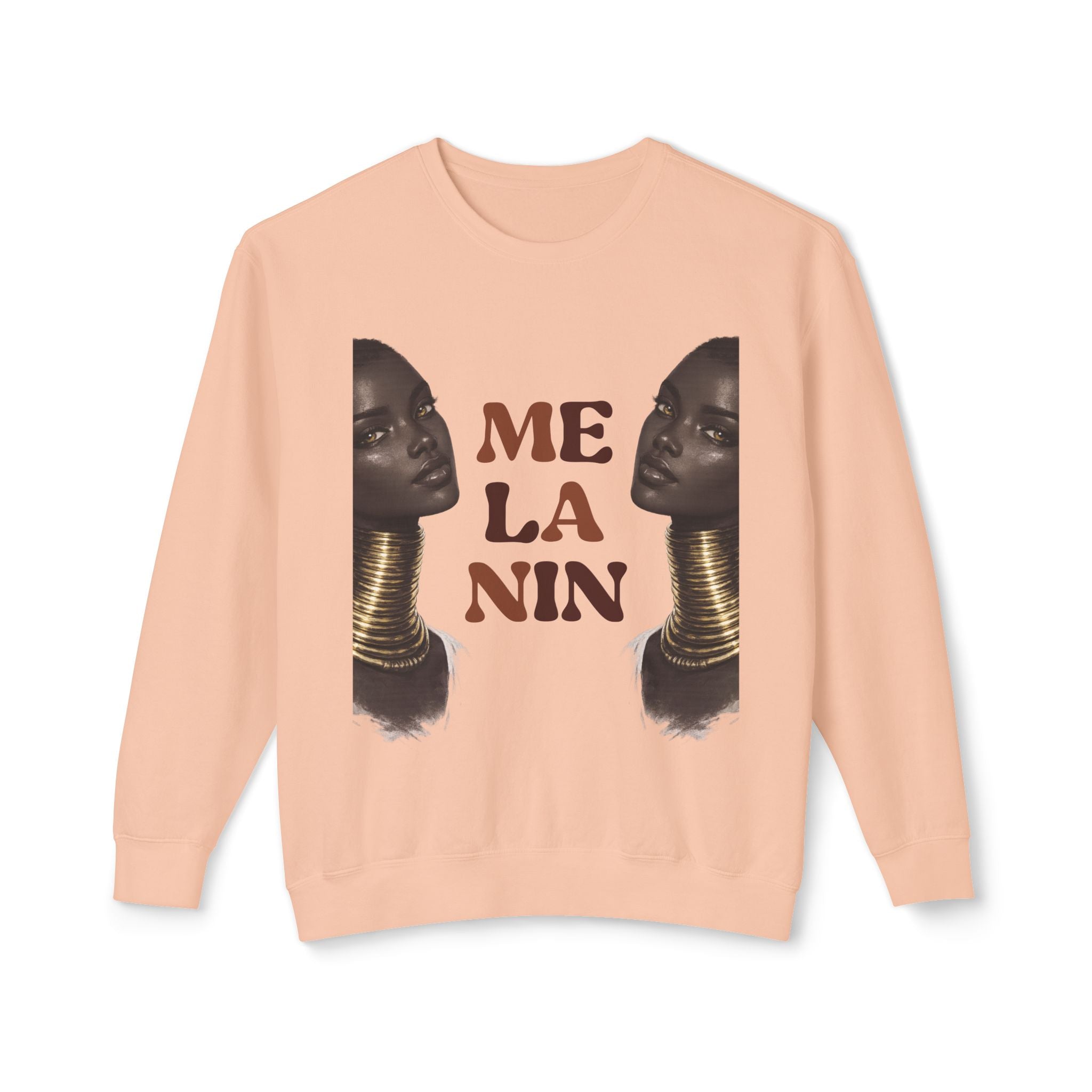 Crewneck Sweatshirt — 'Me La Nin' Melanin Portrait Graphic-Fall Collection