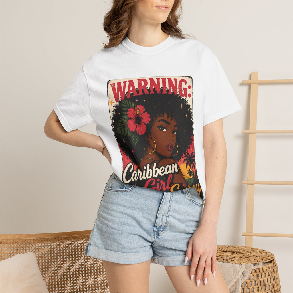 "Warning: Caribbean Girl Energy" T-Shirt
