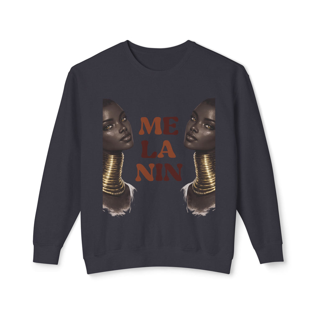 Crewneck Sweatshirt — 'Me La Nin' Melanin Portrait Graphic-Fall Collection