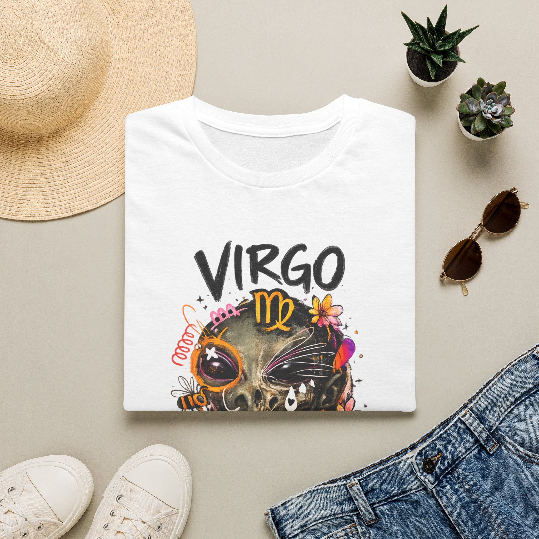 Virgo Skull Zodiac T-Shirt — "Pure of Heart" Astrology Tee