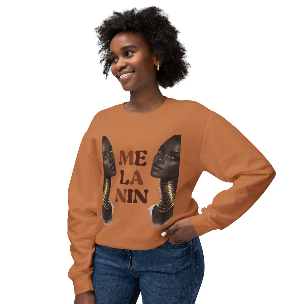 Crewneck Sweatshirt — 'Me La Nin' Melanin Portrait Graphic-Fall Collection