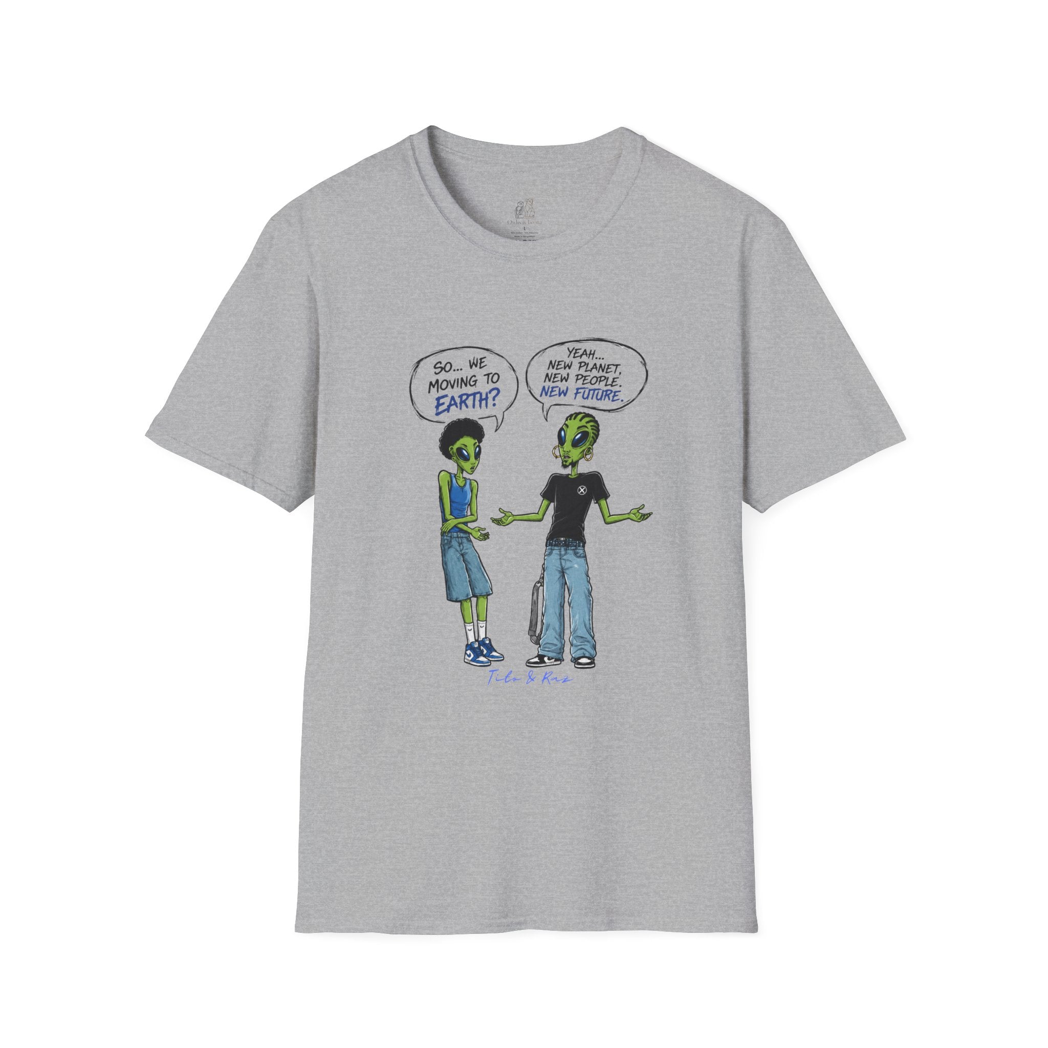 Alien Comic T-Shirt — “So... We Moving to Earth?” Tito & Raz Edition Graphic Tee