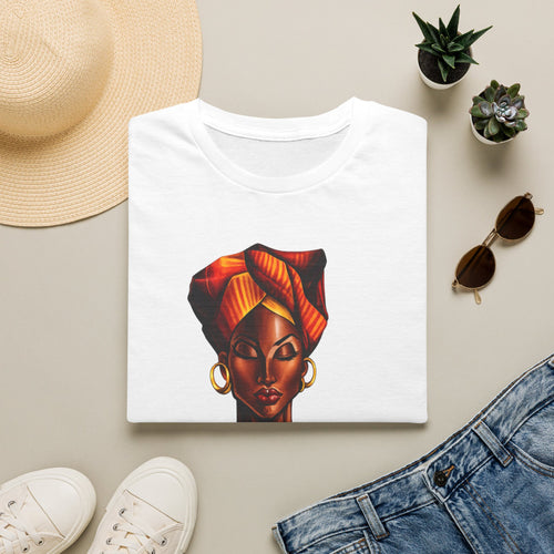 Afrocentric Headwrap Portrait T-Shirt — Bold Melanin Art Tee