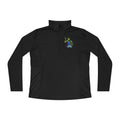 Ladies Quarter-Zip Pullover — Green Alien Pose Embroidered Performance Top
