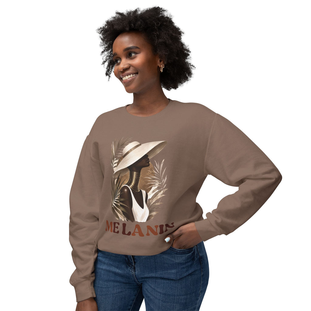 Melanin Pride Crewneck Sweatshirt — Elegant Portrait Graphic
