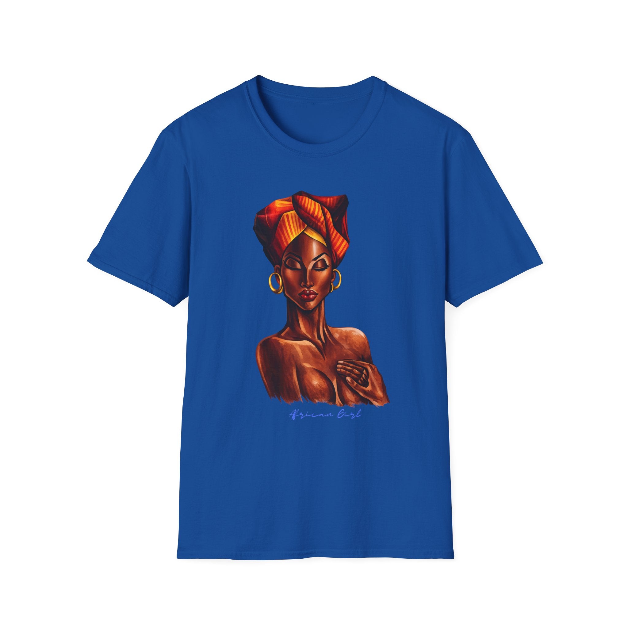 Afrocentric Headwrap Portrait T-Shirt — Bold Melanin Art Tee