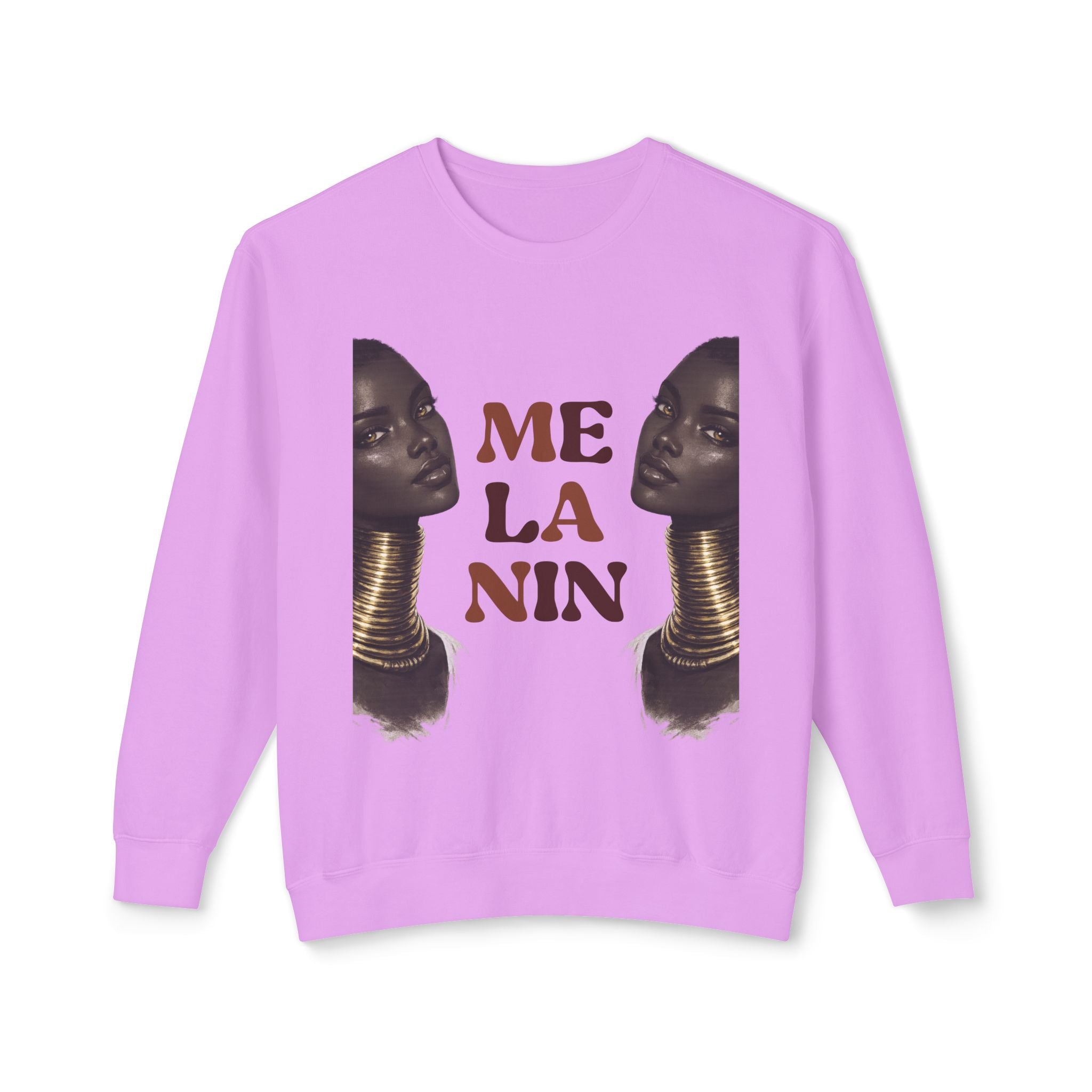 Crewneck Sweatshirt — 'Me La Nin' Melanin Portrait Graphic-Fall Collection