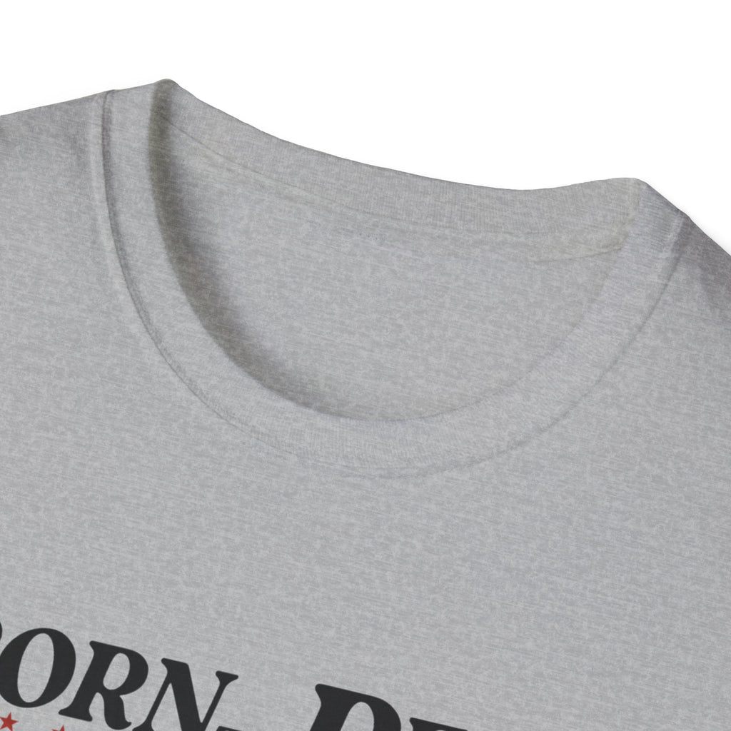 Born to Read, Forced to Work Graphic T-Shirt — Retro Pop Art Book Lover Tee (Green eyes)