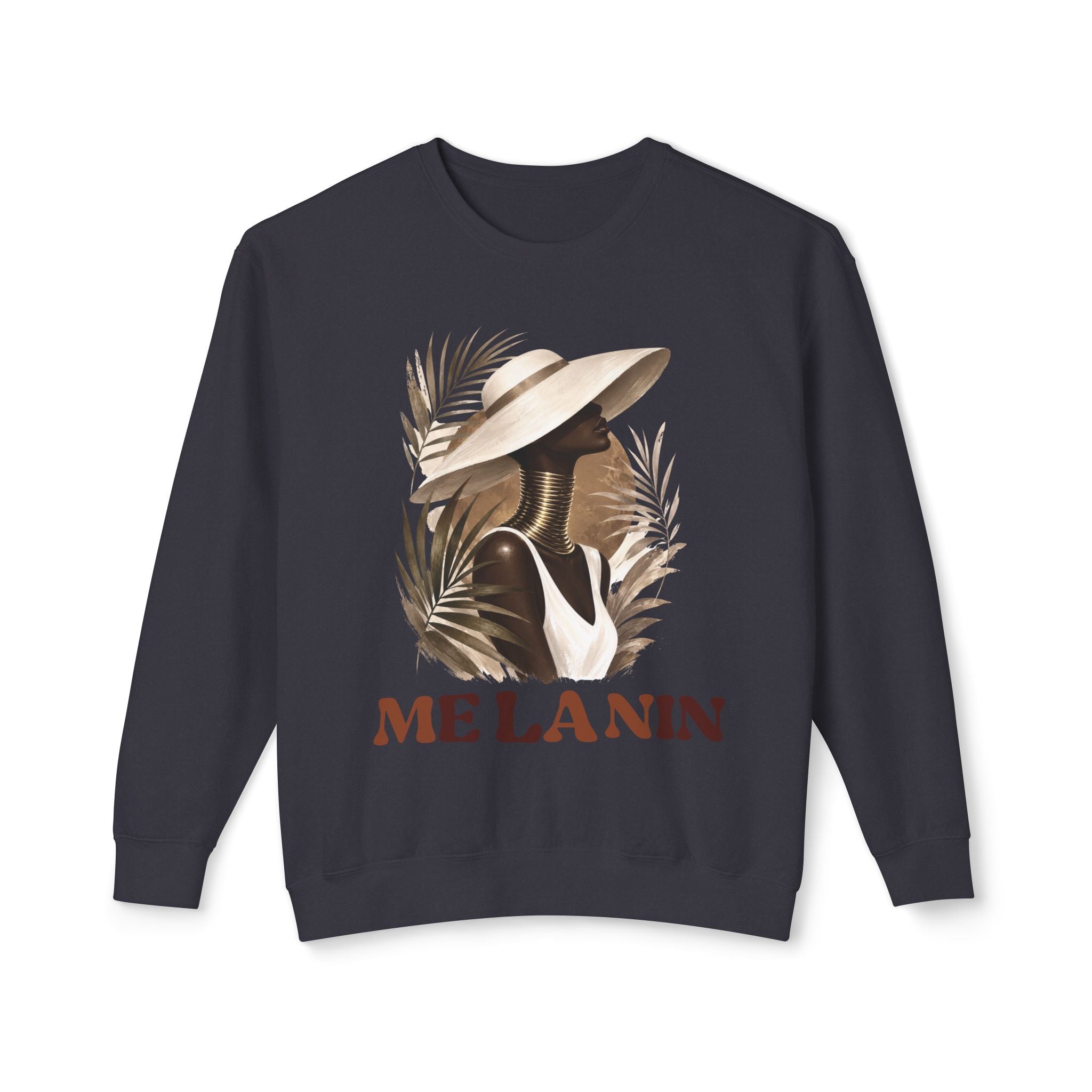 Melanin Pride Crewneck Sweatshirt — Elegant Portrait Graphic