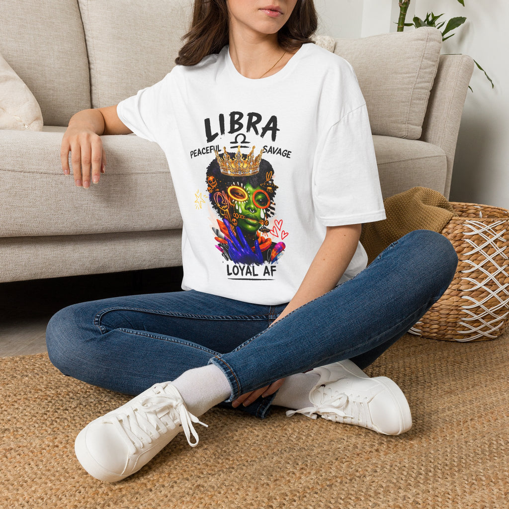Libra Crown T-Shirt — "Peaceful Savage" Zodiac Tee (Loyal AF)