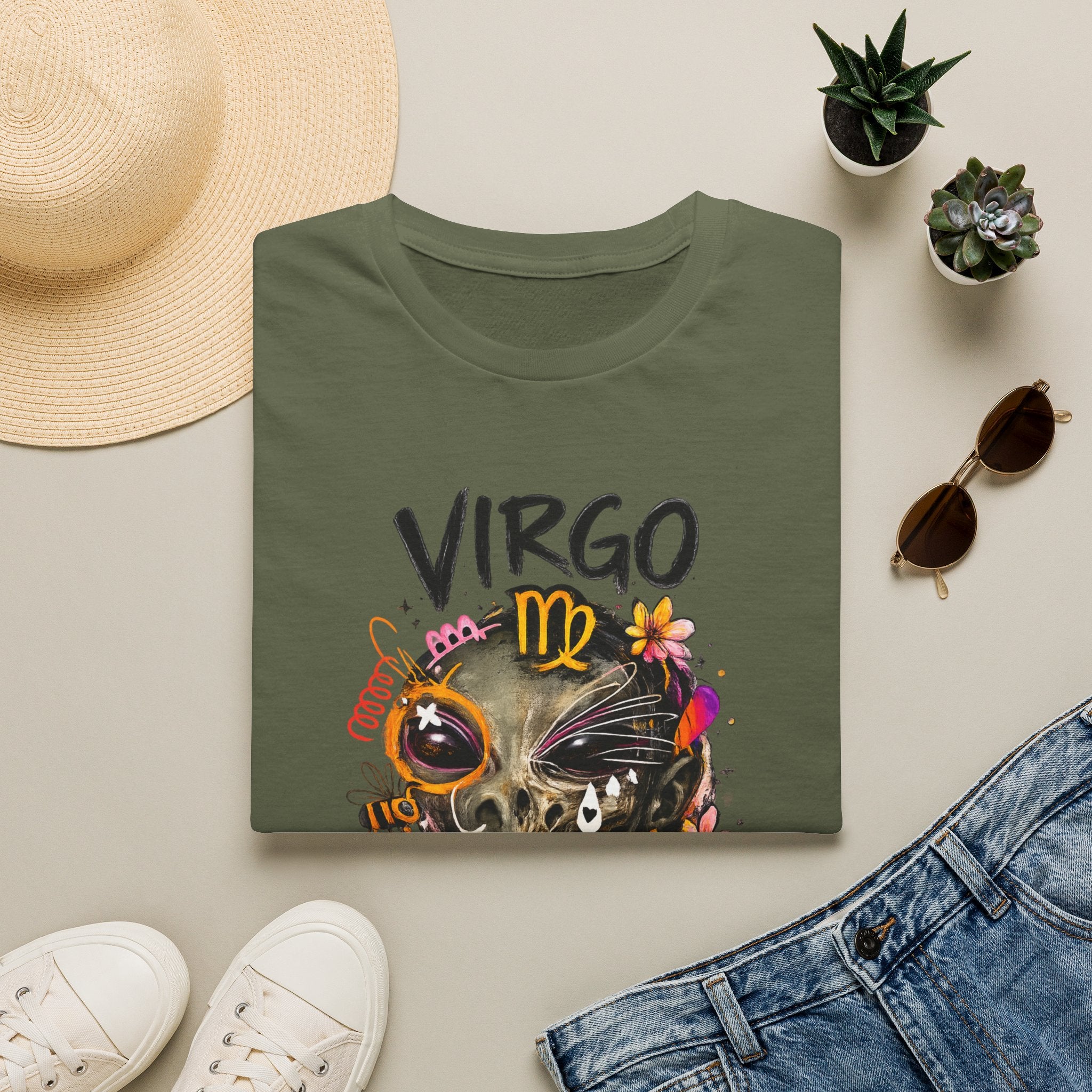 Virgo Skull Zodiac T-Shirt — "Pure of Heart" Astrology Tee