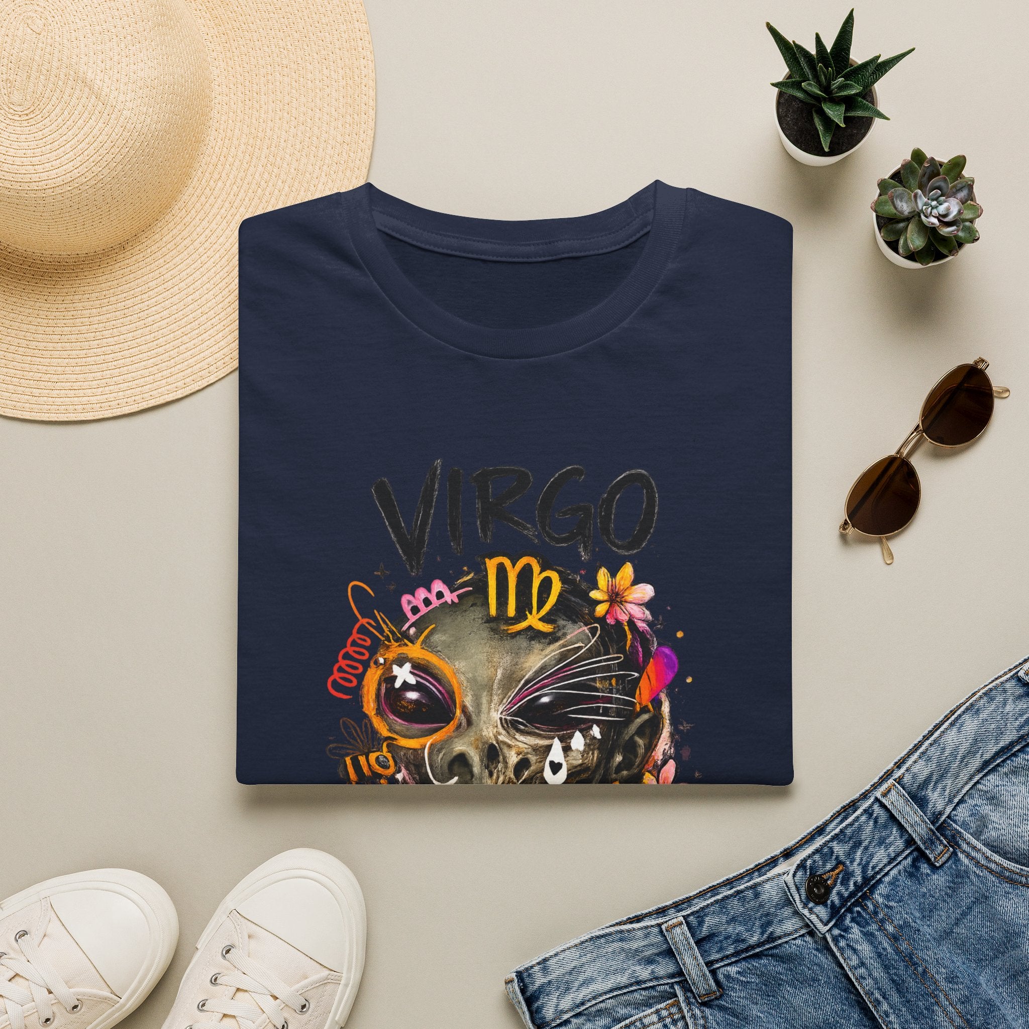 Virgo Skull Zodiac T-Shirt — "Pure of Heart" Astrology Tee