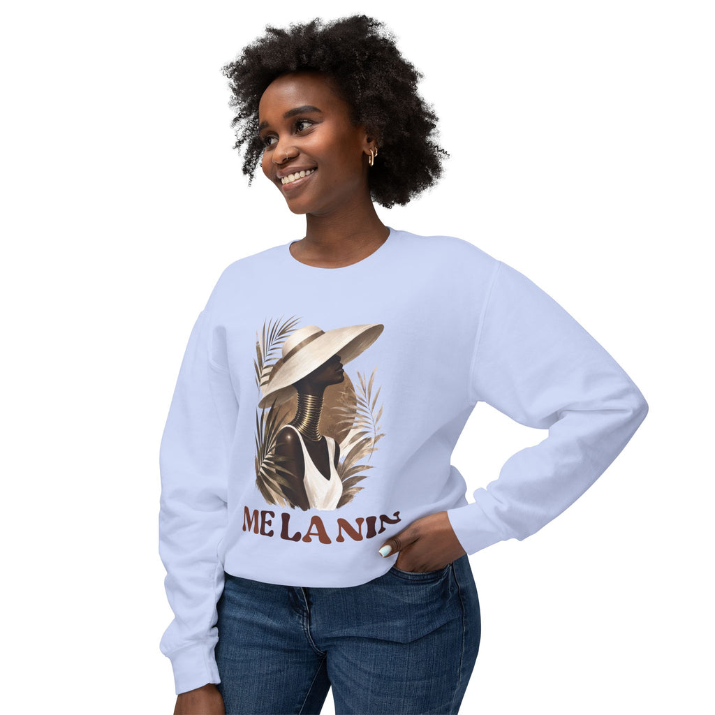 Melanin Pride Crewneck Sweatshirt — Elegant Portrait Graphic