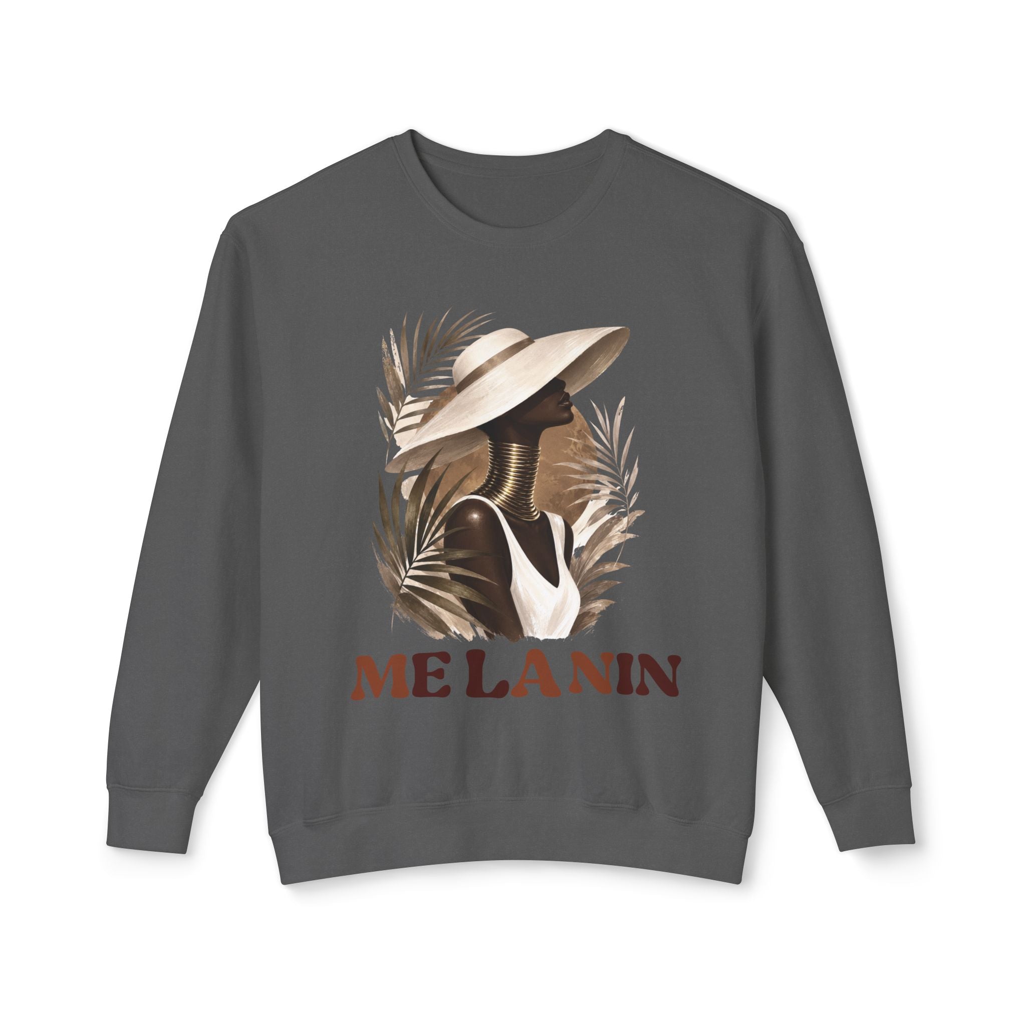 Melanin Pride Crewneck Sweatshirt — Elegant Portrait Graphic
