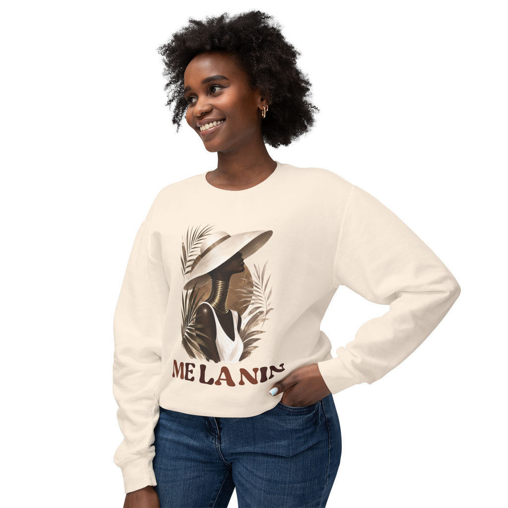 Melanin Pride Crewneck Sweatshirt — Elegant Portrait Graphic