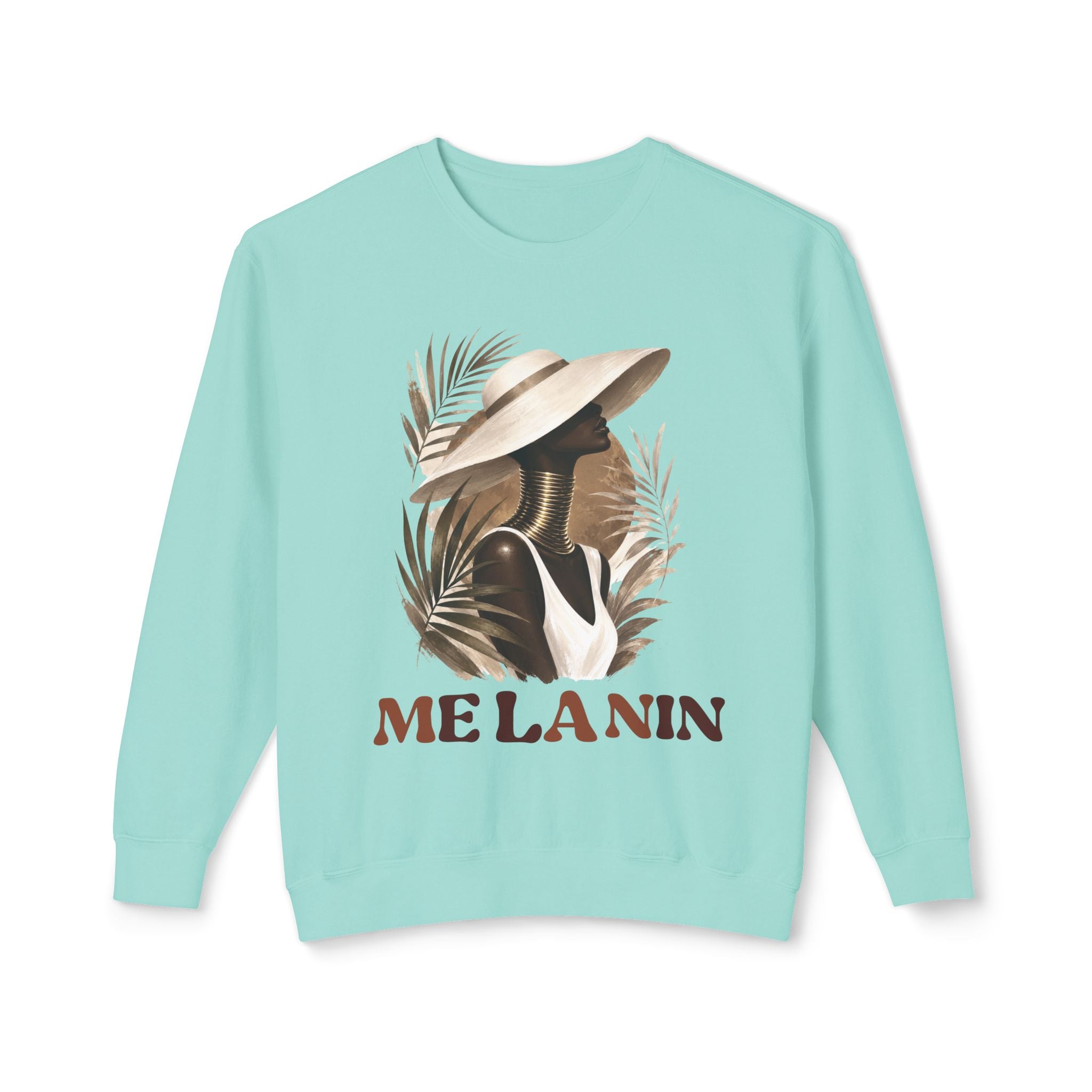 Melanin Pride Crewneck Sweatshirt — Elegant Portrait Graphic
