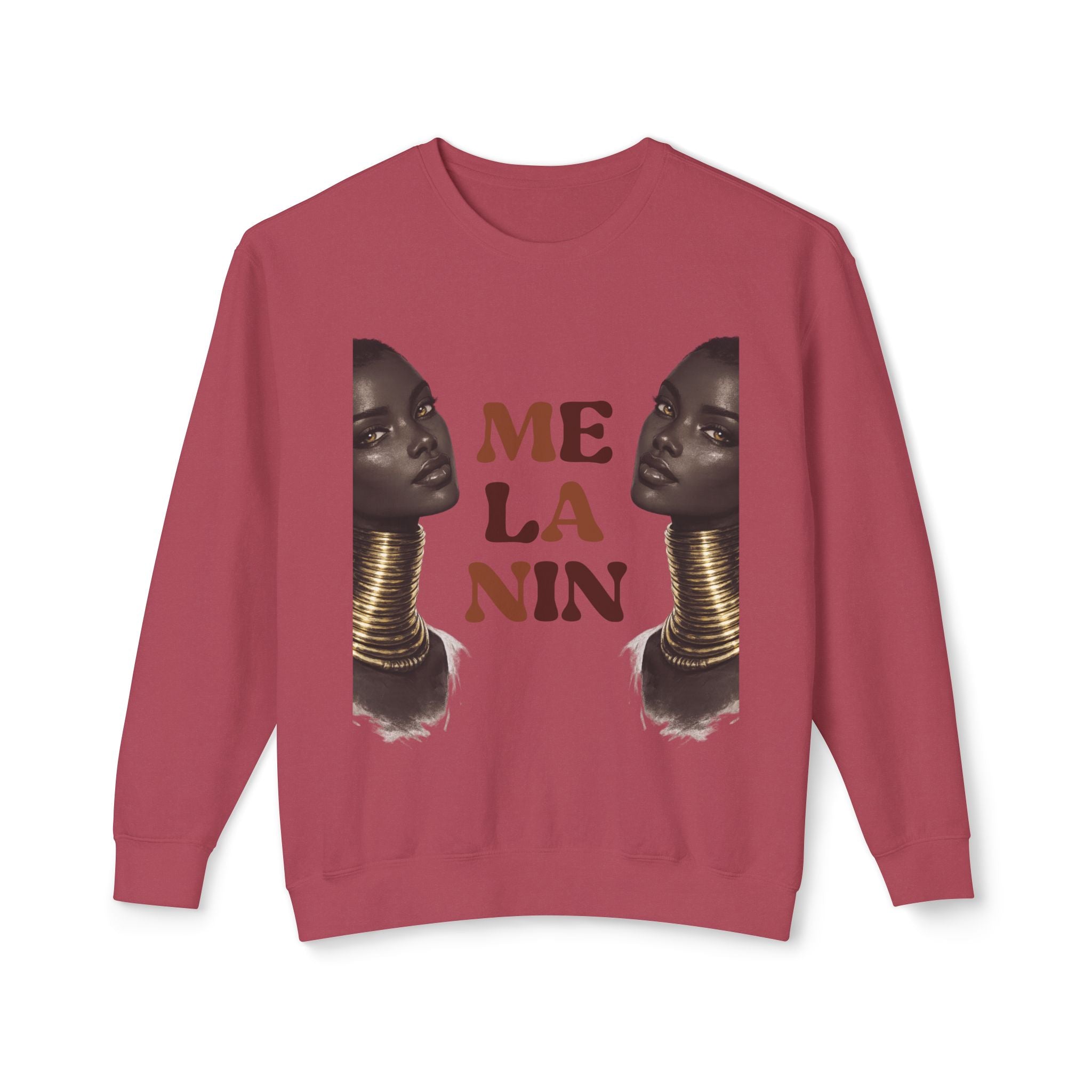 Crewneck Sweatshirt — 'Me La Nin' Melanin Portrait Graphic-Fall Collection