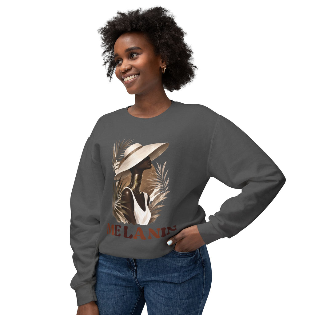 Melanin Pride Crewneck Sweatshirt — Elegant Portrait Graphic