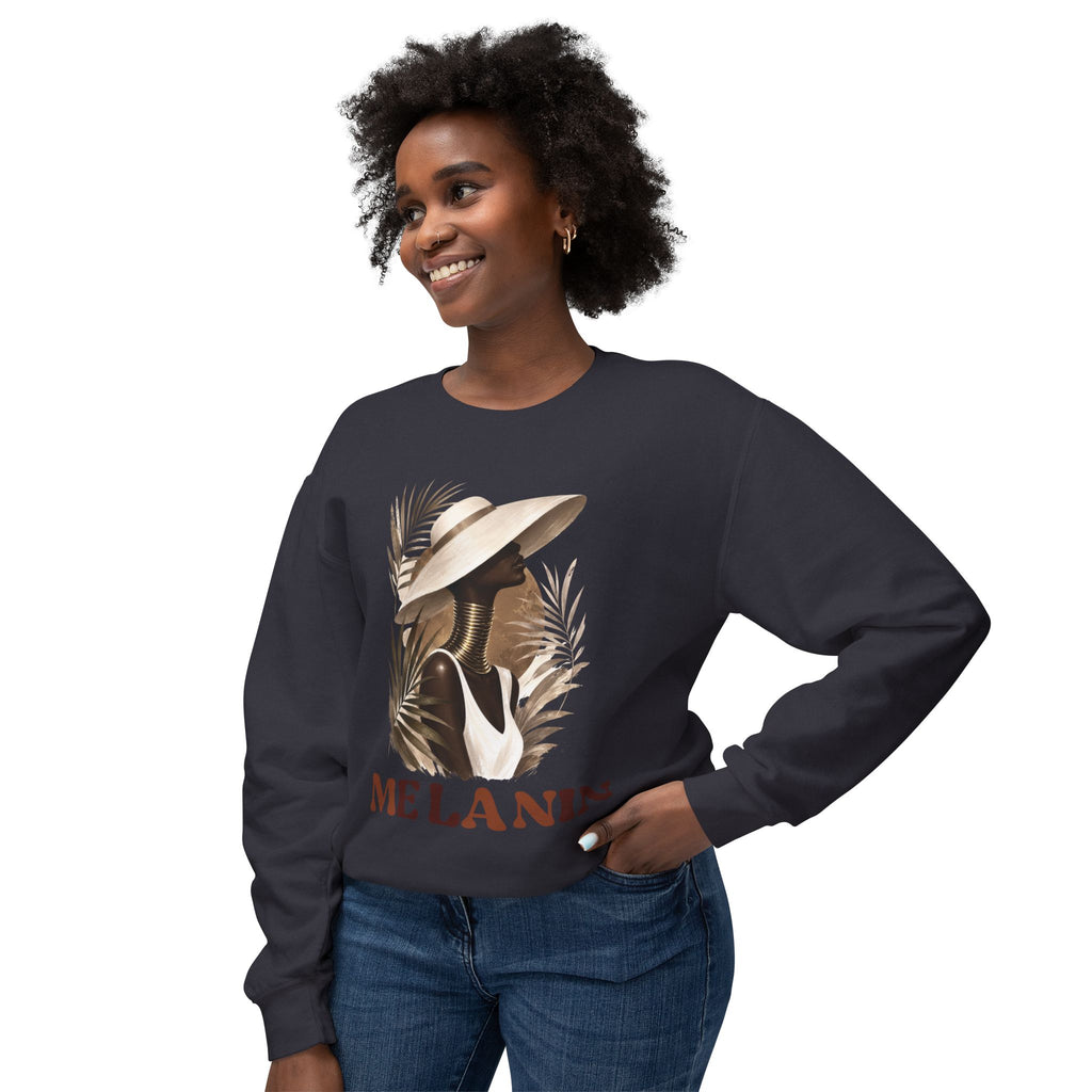 Melanin Pride Crewneck Sweatshirt — Elegant Portrait Graphic