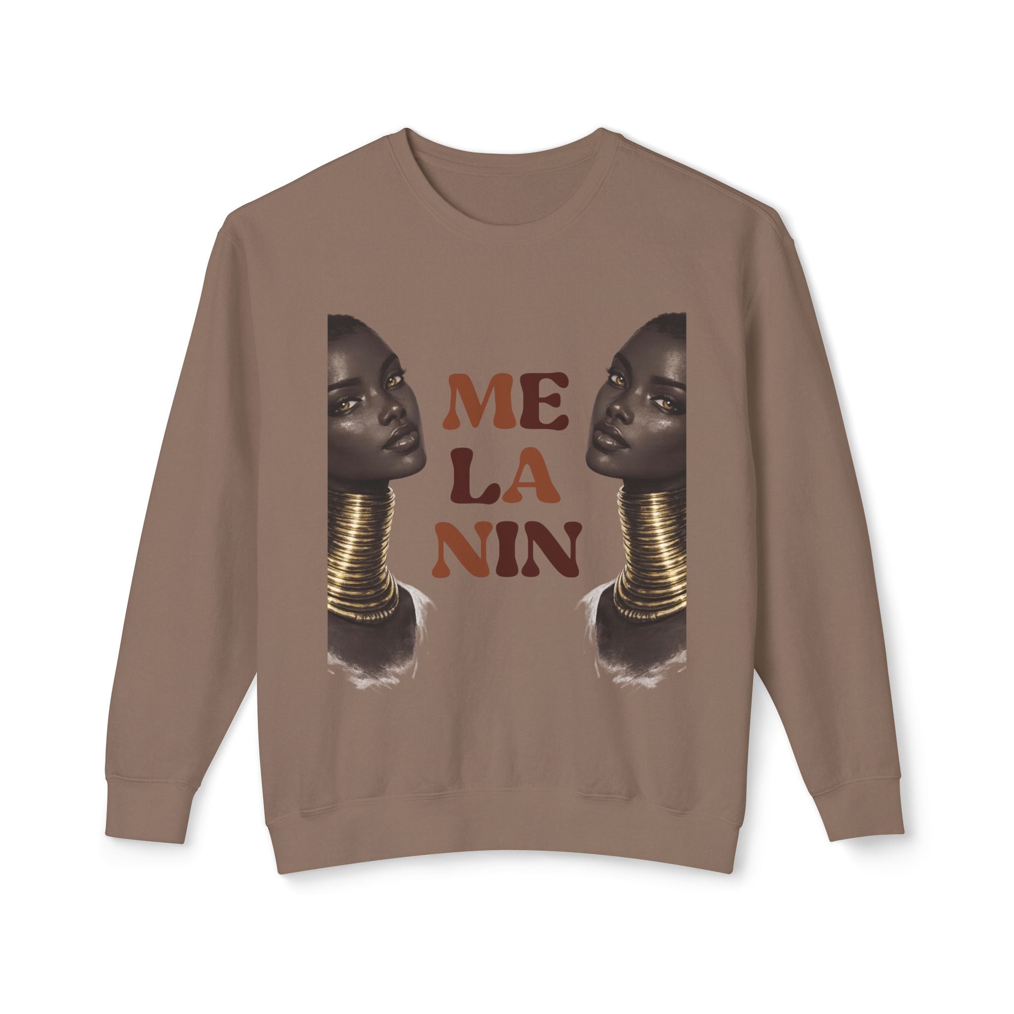 Crewneck Sweatshirt — 'Me La Nin' Melanin Portrait Graphic-Fall Collection