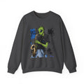Alien Jazz Crewneck Sweatshirt — Green Extraterrestrial Sax Player Design-Tito & Raz Edition